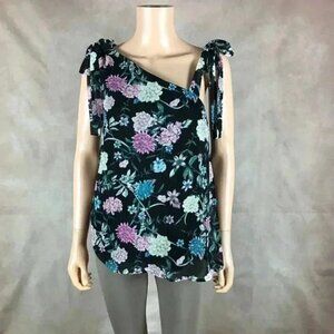 KENSIE Floral Chiffon Strappy Shoulder Sleeveless Top NWT XS